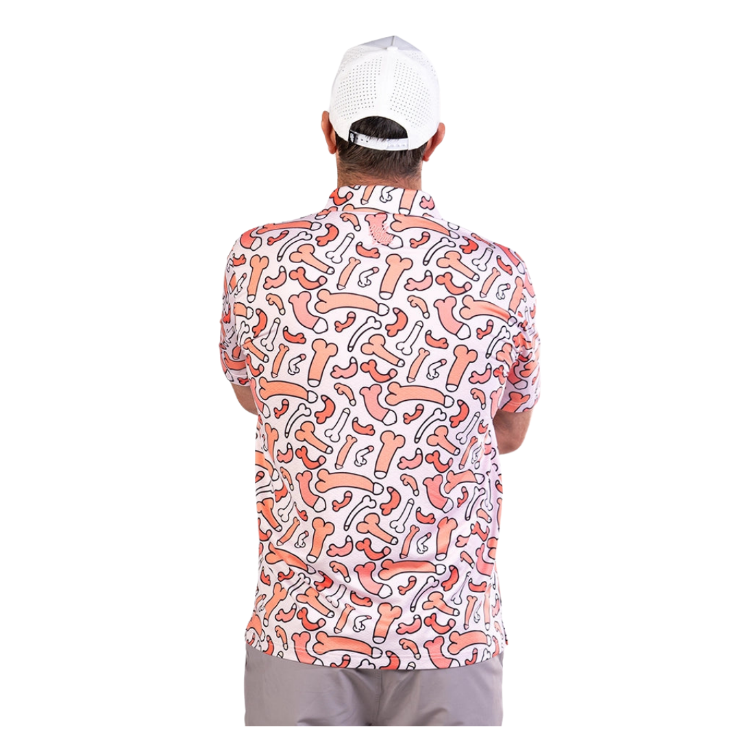 GOLF GODS - GOLF GODS Men's Ding Dong Pink Cool Tech Performance Polo - The Agora Bangkok